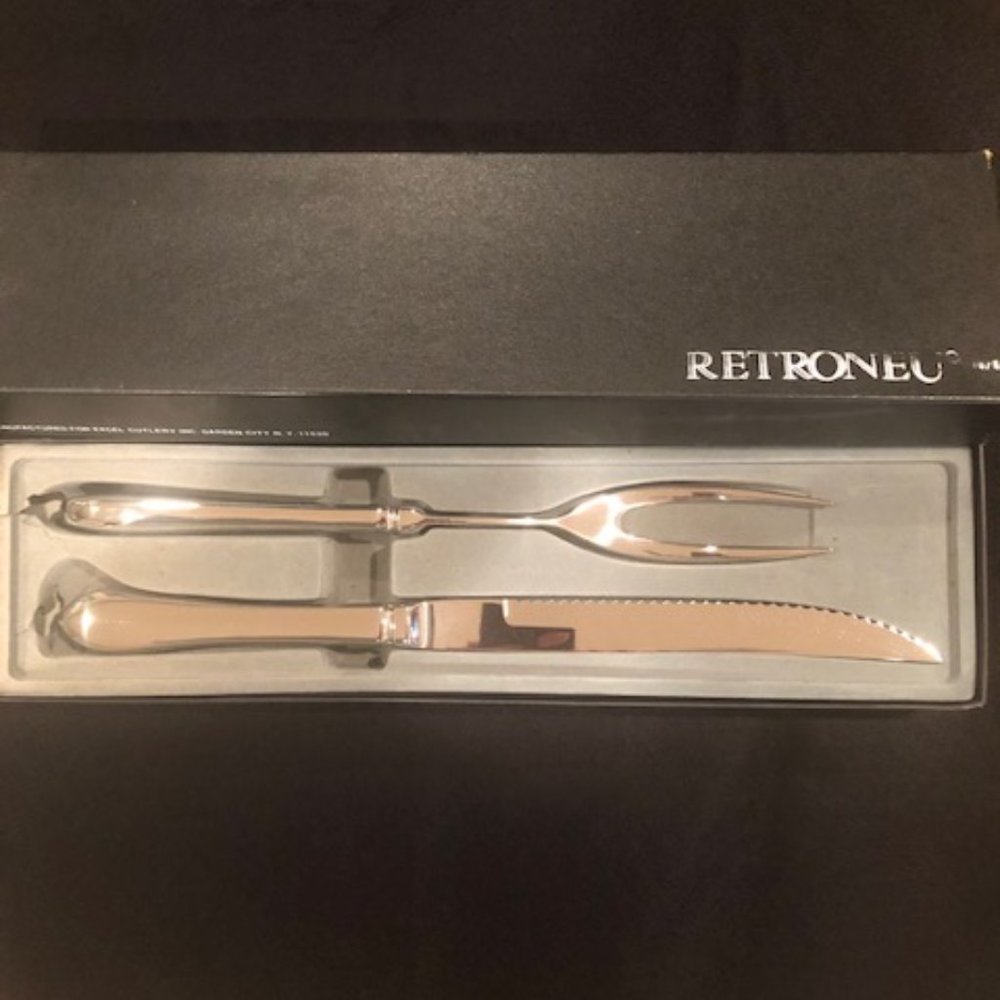 RETRONEU CARVER SET CARVING KNIFE FORK STAINLESS